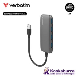 Verbatim USB 3.2 Gen 1 USB-A to 4 Port USB-A Hub
