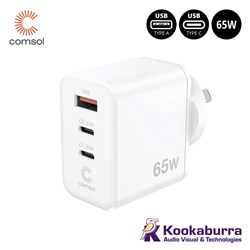 Comsol 65W GaN Wall Charger USB-C/A