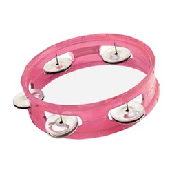 CPK 6" Tambourine Transparent Plastic Pink