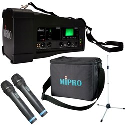 Mipro MA100 PA with 2 Wireless Microphones