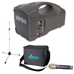 Mipro MA101 Portable PA Freq. Agile Wireless Mic + Bag+Stand