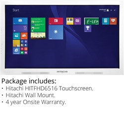Hitachi 65" Interactive Panel & 4 Year Warranty Pack