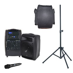 HELIX-158x PA Bluetooth/SD/USB + Wireless Mic + Stand + Cover