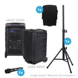HELIX-2510 PA Bluetooth/SD/USB + 2 Wireless Mic + Stand+Cover