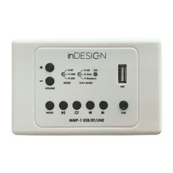 inDESIGN Multimedia Player Wall Plate - BT, AUX, USB