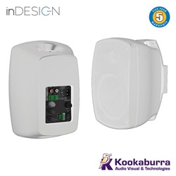 inDESIGN 50 Watt Speakers + Brackets - White