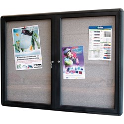 Quartet Enclosed Noticeboard Fabric Grey 1200 x 900mm