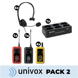 Univox 6 Station Wireless Comm System w/ Charger and Headsets