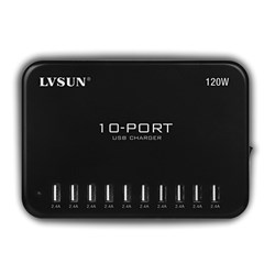 LVSUN 10 Port USB Intelligent Charger 120W