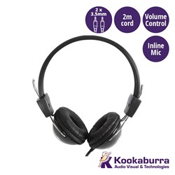 Headset with Inline Mic and Volume Control