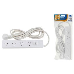 Power Board 4 Way with 3m Lead