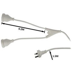 Y Power Extension Lead White