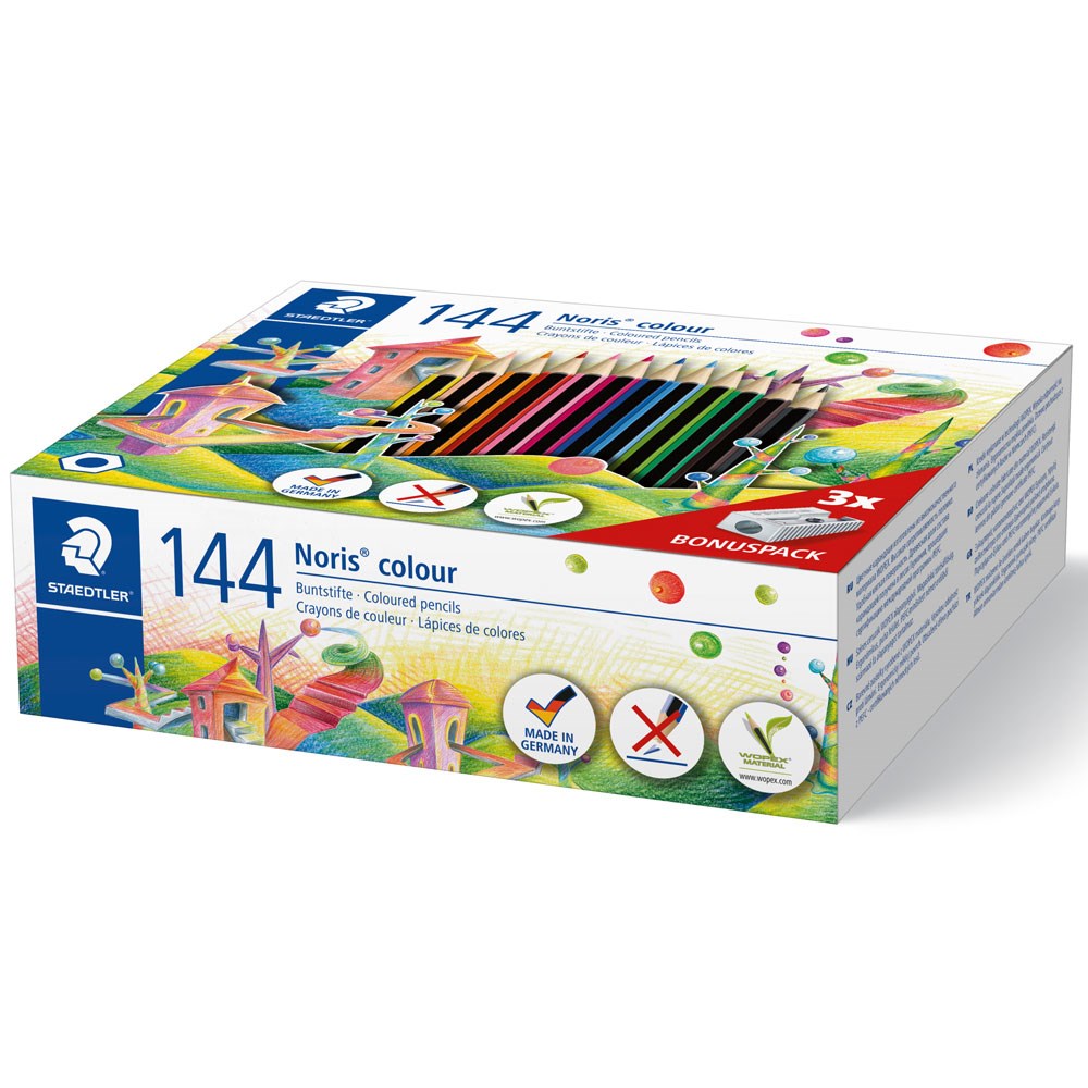 Staedtler Noris Colour Pencils - Assorted Colours (Pack of 12), 185 C12