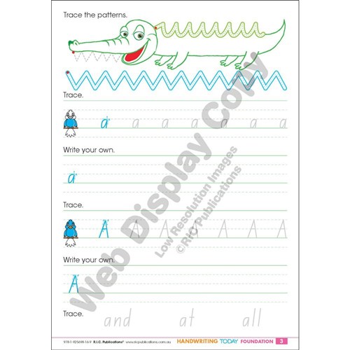 9781925698169 Handwriting today NSW Workbook Foundation Kookaburra