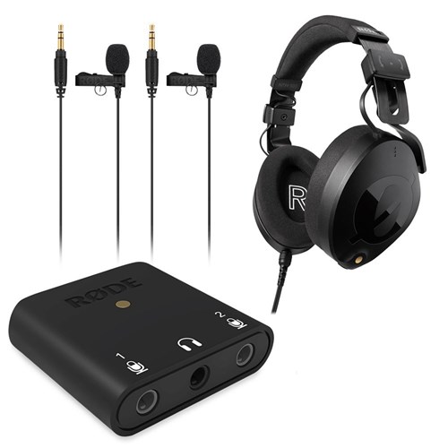 RODE AI-Micro, 2 x Lavalier GO and NTH100 Headphones Package