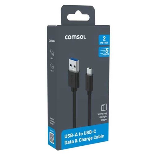 Power Cable USB-A To USB-C Comsol 2m