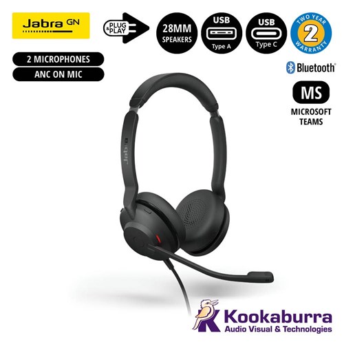 Jabra Corded Evolve2 30 SE MS Stereo Headset USB-C/A