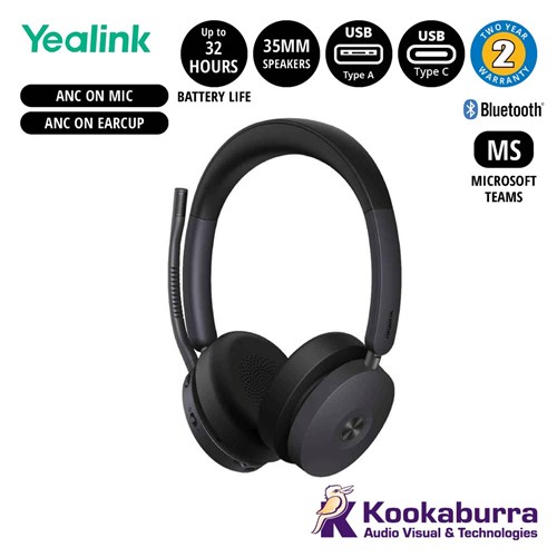 Yealink BH74 MS Stereo Bluetooth Headset ANC USB-C/A