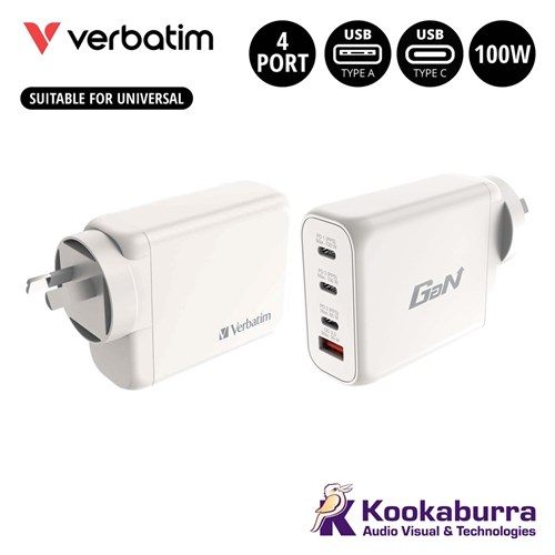 Verbatim 4 Port 100W USB Charger