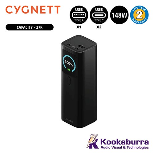 CYGNETT 148W Power Bank 27K with Case