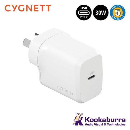CYGNETT 30W GaN USB-C Wall Charger