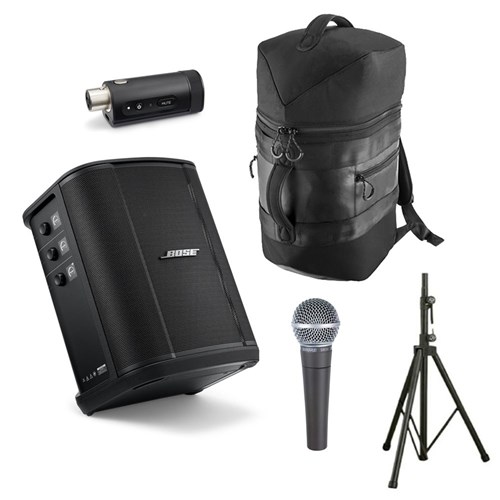 Bose S1Pro+ Portable PA System Shure Wireless Mic BT Backpack