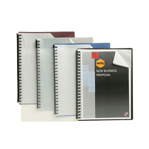 ZAC2007201 Display Book A4 Refillable 20 Pocket Clear Front Blue