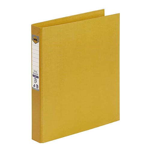 ZAC5022030 Marbig PE Linen Ring Binder A4 25mm 2D Yellow Kookaburra zac5022030-marbig-pe-linen-ring-binder-a4-25mm-2d-yellow-kookaburra