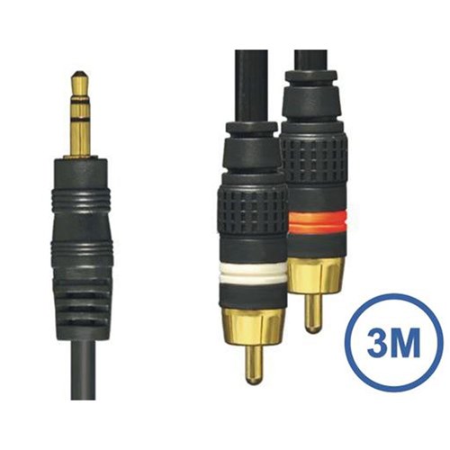 3.5mm Stereo Male - 2RCA Male 3m