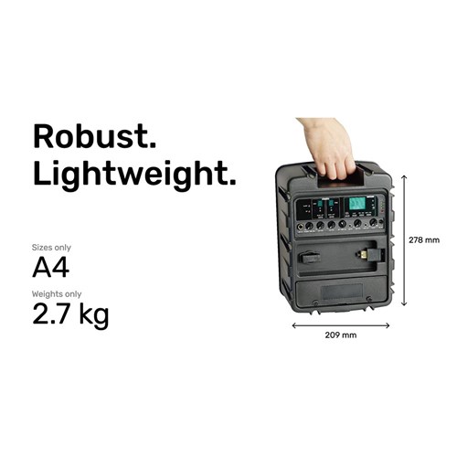 Mipro MA300Portable PA with 2 x Wireless Mics and Cover