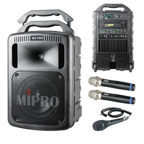 Mipro MA708 Portable PA with 2xWireless Mic CD/MP3/USB