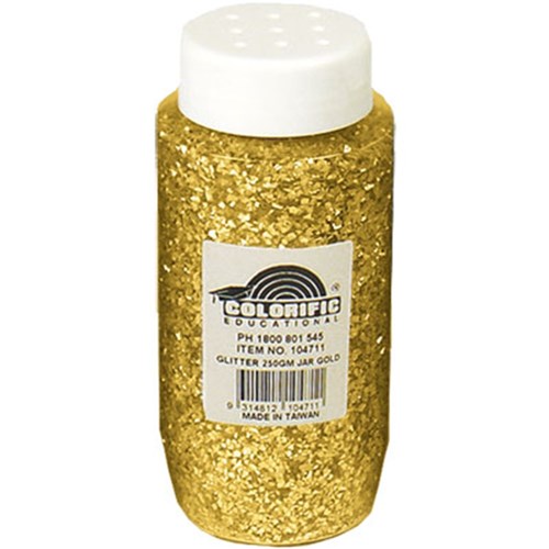 ZCF104711 Glitter 250gm Jar Gold Kookaburra Educational Resources