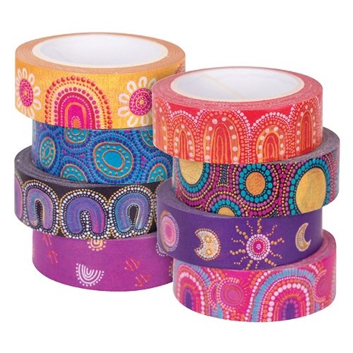 ZCRATZ001 Washi Tape Contemporary Australian Indigenous 8 pce