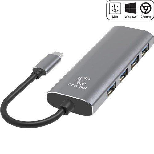 Comsol USB-C to 4 Port USB-A 3.0 Hub