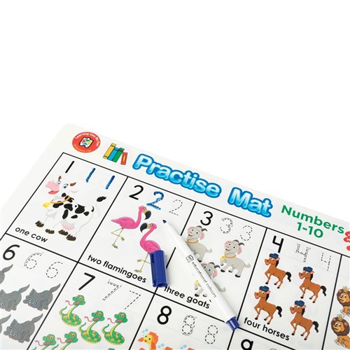 ZECLPMN10 Practise Mat Numbers 110 Kookaburra Educational