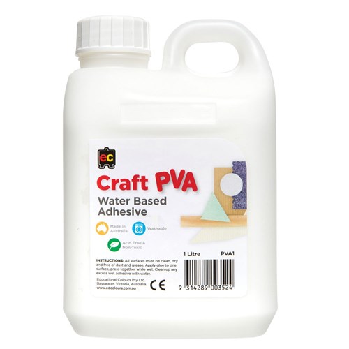 ZECPVA1 EC Art and Craft PVA Glue 1 Litre Kookaburra Educational