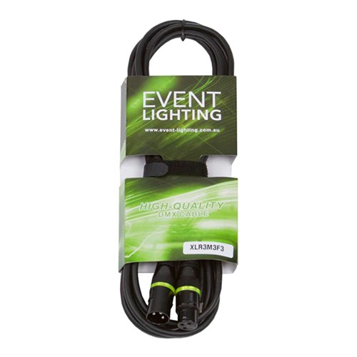 3m XLR 3 pin male to female - Yellow Ring