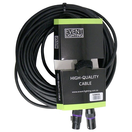 30m XLR 3 pin male to female - Purple Ring