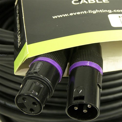 30m XLR 3 pin male to female - Purple Ring