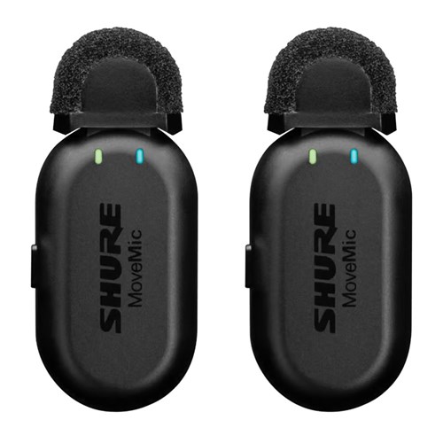 Shure MoveMic 2 Clip-On Dual Channel Wireless Lavalier Mic