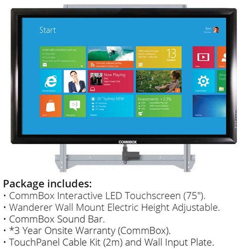 ZKITCB75SBHWM - CommBox Interactive Height Adjustable Wall Mount Pack 75
