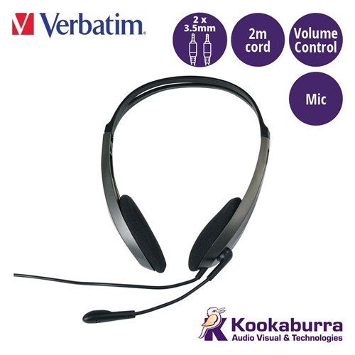 Verbatim Multimedia Headset with Microphone