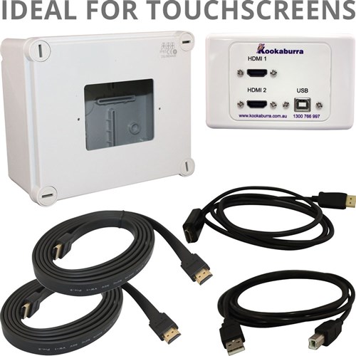 Cable Kit 2m & Wall Plate HDMI -DisplayPort Interactive Panel