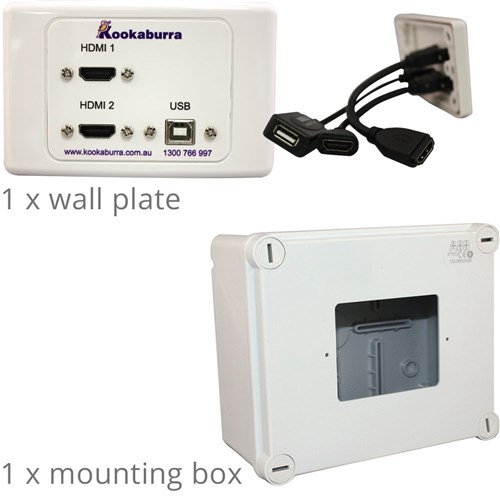 Cable Kit 2m & Wall Plate HDMI -DisplayPort Interactive Panel