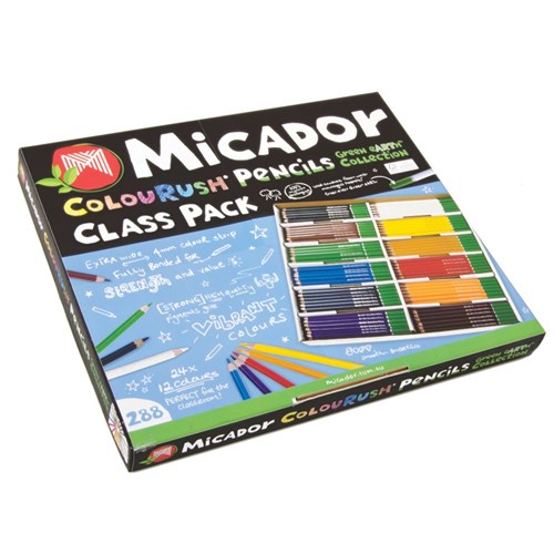 ZMIFPLMP288 Micador ColouRush FSC 100 Coloured Pencils Class Pack Kookaburra Educational