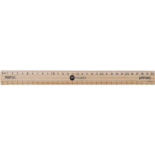 Zmirwp30 Micador Wooden Ruler 30cm Cm Only Kookaburra