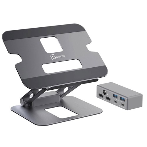 j5create Multi-Angle Dual 4K HDMI Docking Laptop Stand