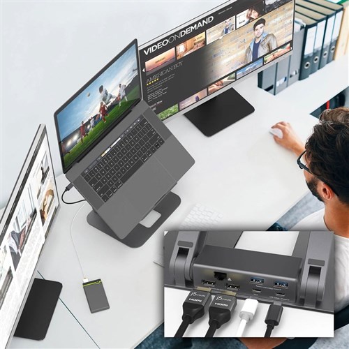 j5create Multi-Angle Dual 4K HDMI Docking Laptop Stand