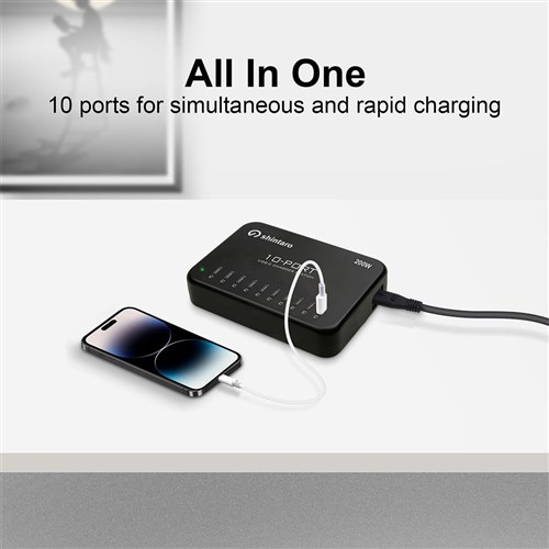 Shintaro 10 Port USB-C Intelligent Charger 200W