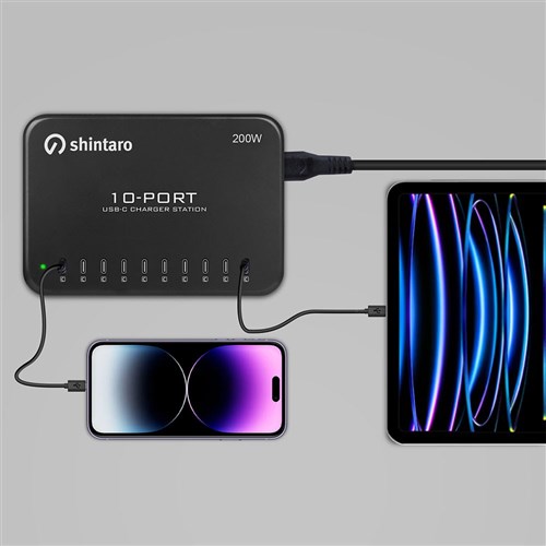 Shintaro 10 Port USB-C Intelligent Charger 200W